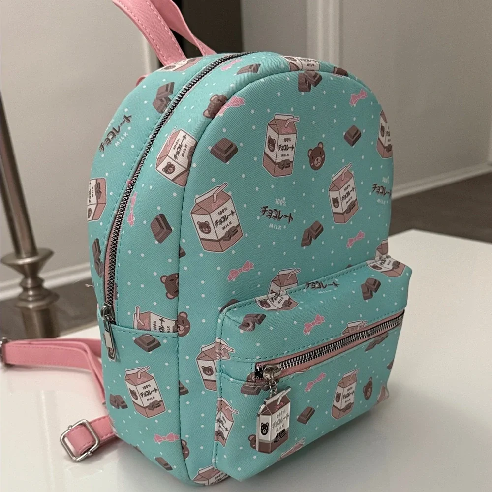 Bioworld Teddy Bear Chocolate Milk Carton Mini Backpack New without label